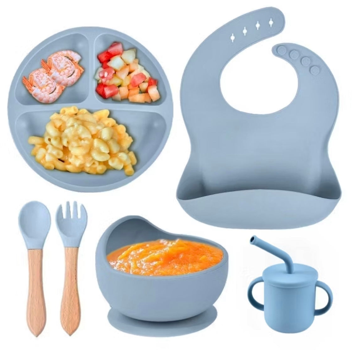 Silicone Baby Feeding Set (6 pcs)
