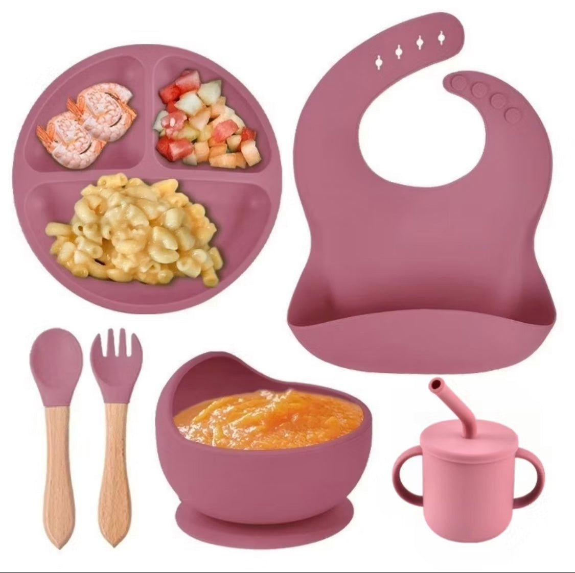 Silicone Baby Feeding Set (6 pcs)